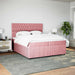 Pat box spring cu saltea, roz, 200x200 cm, catifea - WALTI WALTI