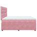 Pat box spring cu saltea, roz, 200x200 cm, catifea - WALTI WALTI
