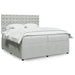 Pat box spring cu saltea, gri deschis, 200x200 cm, catifea - WALTI WALTI