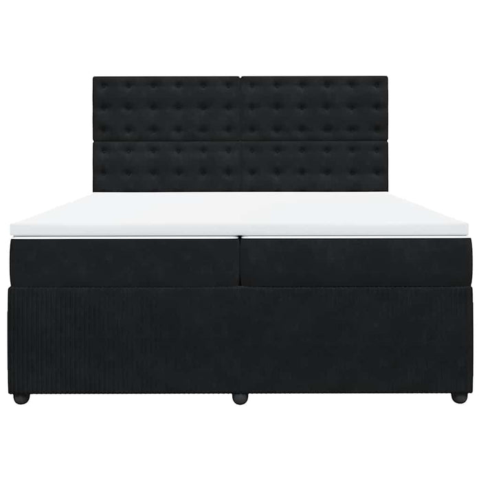 Pat box spring cu saltea, negru, 200x200 cm, catifea - WALTI WALTI