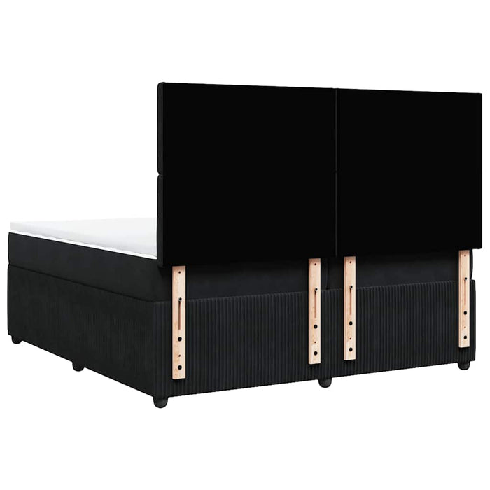 Pat box spring cu saltea, negru, 200x200 cm, catifea - WALTI WALTI
