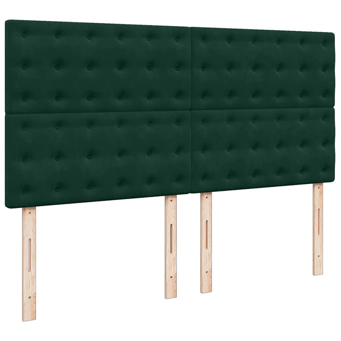 Pat box spring cu saltea, verde închis, 200x200 cm, catifea - WALTI WALTI