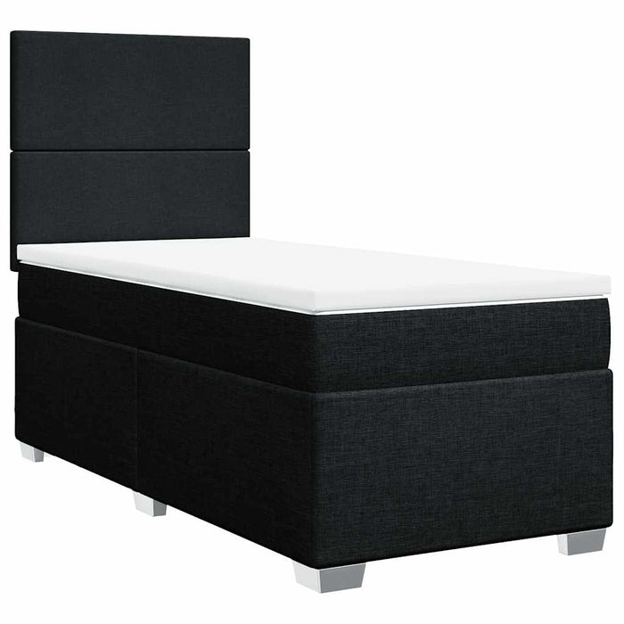 Pat box spring cu saltea, negru, 80x200 cm, textil - WALTI WALTI