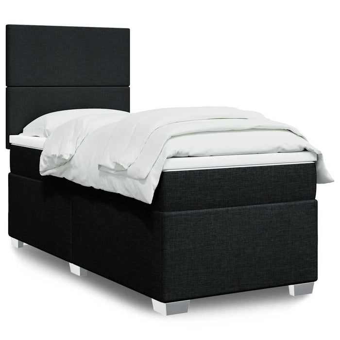 Pat box spring cu saltea, negru, 80x200 cm, textil - WALTI WALTI