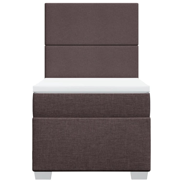 Pat box spring cu saltea, maro închis, 80x200 cm, textil - WALTI WALTI