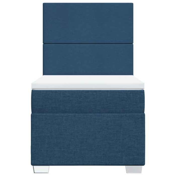 Pat box spring cu saltea, albastru, 80x200 cm, textil - WALTI WALTI