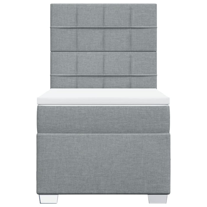Pat continental cu saltea, gri deschis, 80x200 cm, textil - WALTI WALTI