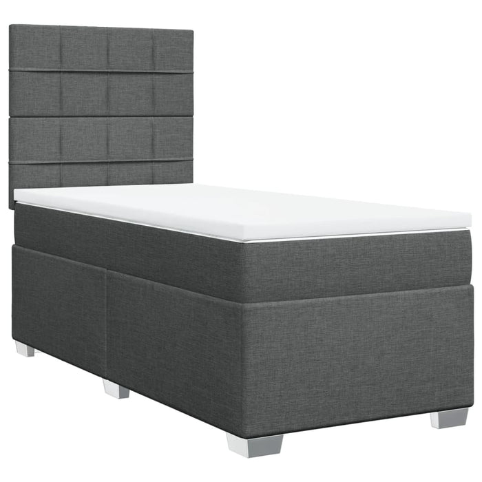 Pat box spring cu saltea, gri închis, 80x200 cm, textil - WALTI WALTI