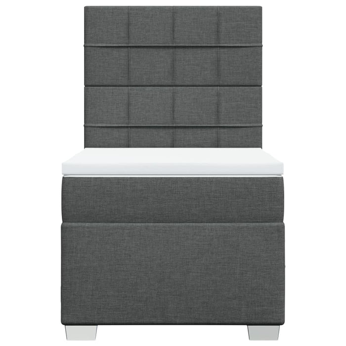 Pat box spring cu saltea, gri închis, 80x200 cm, textil - WALTI WALTI