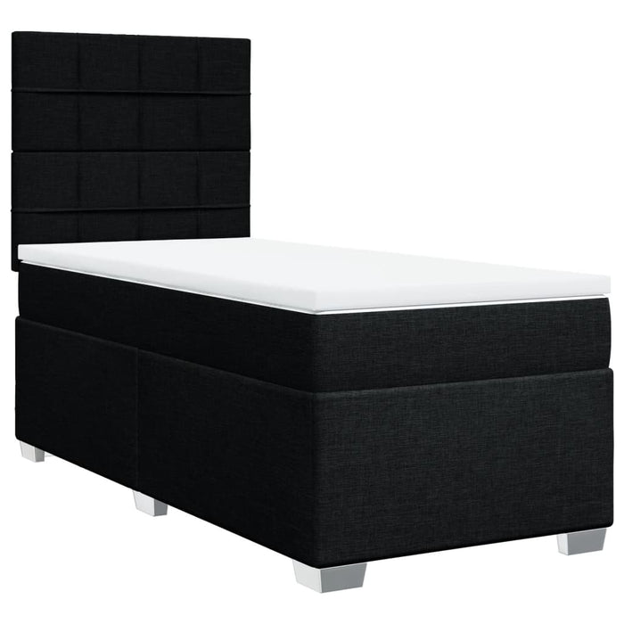 Pat box spring cu saltea, negru, 80x200 cm, textil - WALTI WALTI