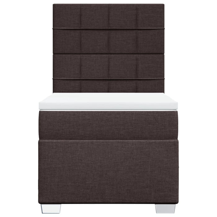 Pat box spring cu saltea, maro închis, 80x200 cm, textil WALTI