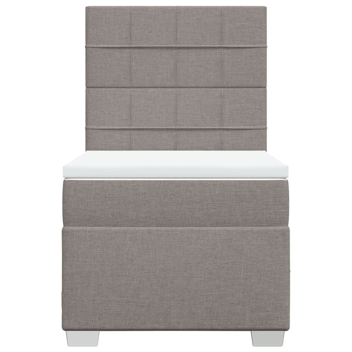 Pat box spring cu saltea, gri taupe, 80x200 cm, textil - WALTI WALTI
