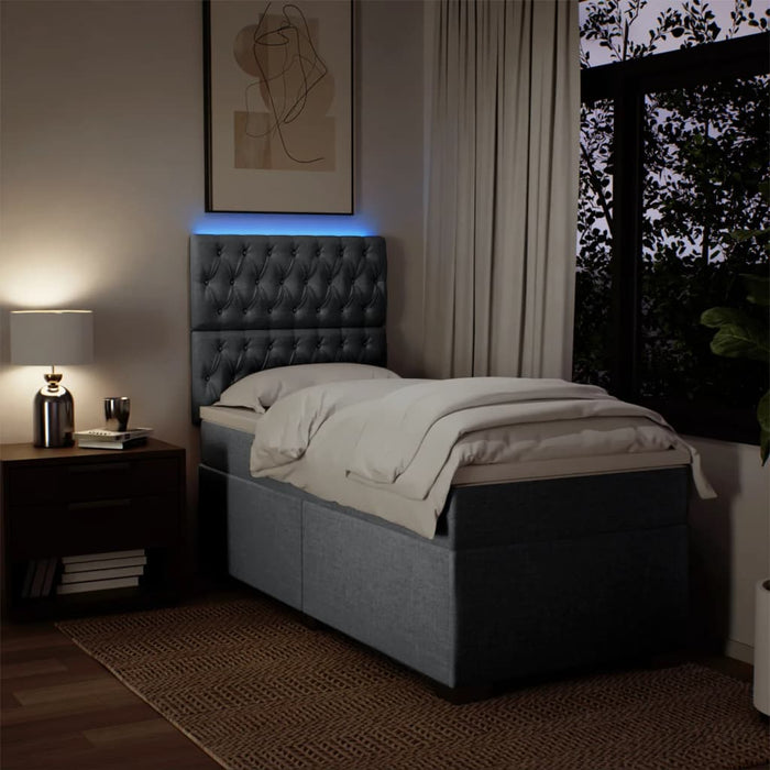 Pat continental cu saltea, gri deschis, 80x200 cm, textil - WALTI WALTI