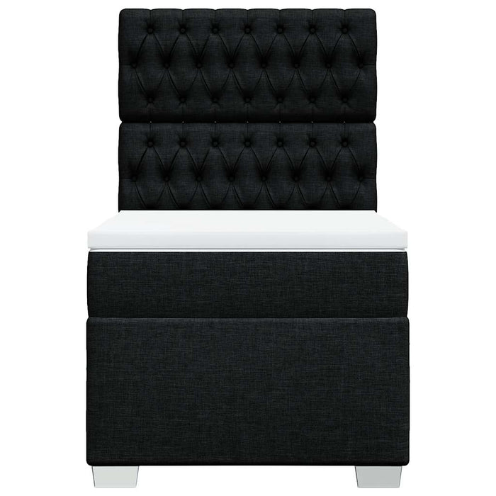Pat box spring cu saltea, negru, 80x200 cm, textil - WALTI WALTI