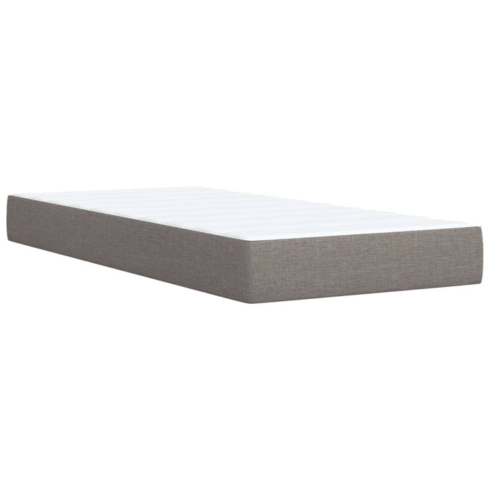 Pat box spring cu saltea, gri taupe, 80x200 cm, textil WALTI