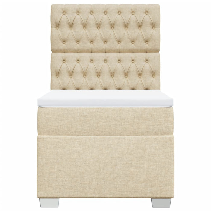 Pat box spring cu saltea, crem, 80x200 cm, textil - WALTI WALTI