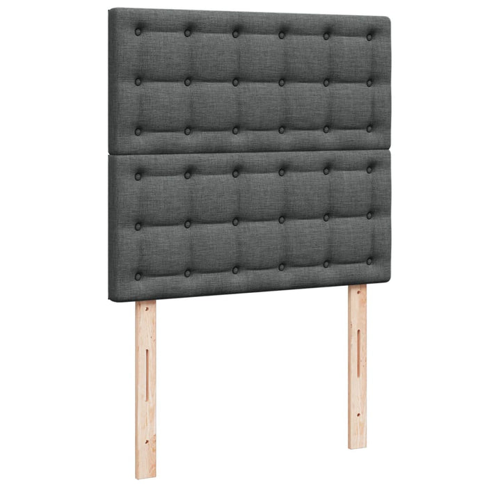 Pat box spring cu saltea, gri închis, 80x200 cm, textil WALTI