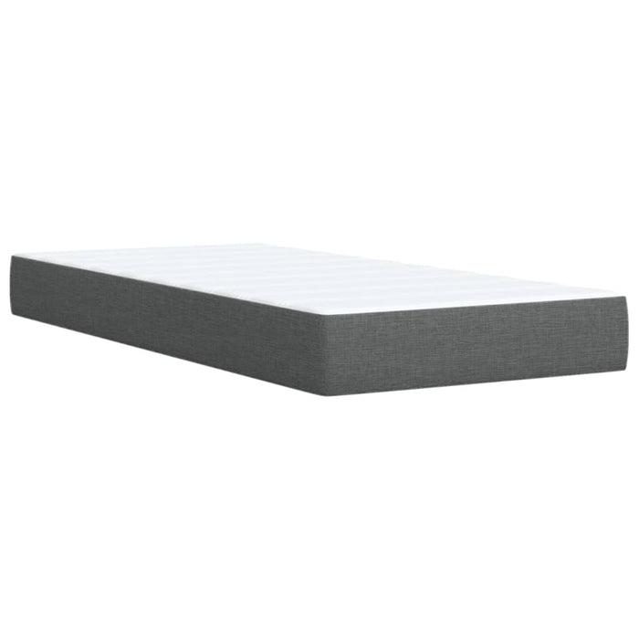 Pat box spring cu saltea, gri închis, 80x200 cm, textil WALTI