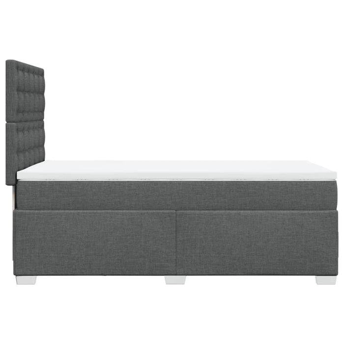 Pat box spring cu saltea, gri închis, 80x200 cm, textil WALTI