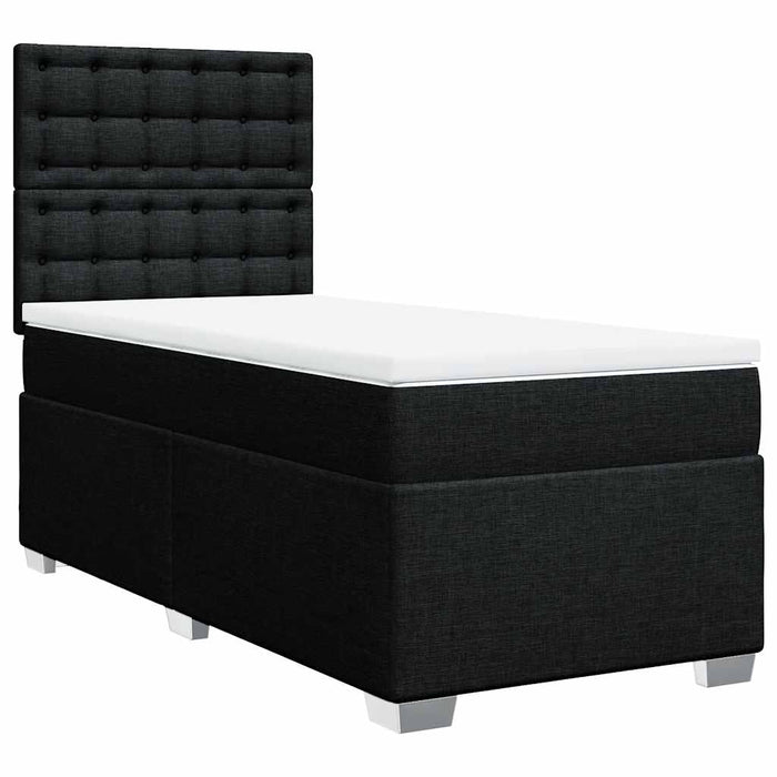 Pat box spring cu saltea, negru, 80x200 cm, textil - WALTI WALTI