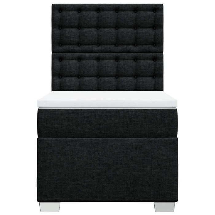 Pat box spring cu saltea, negru, 80x200 cm, textil - WALTI WALTI