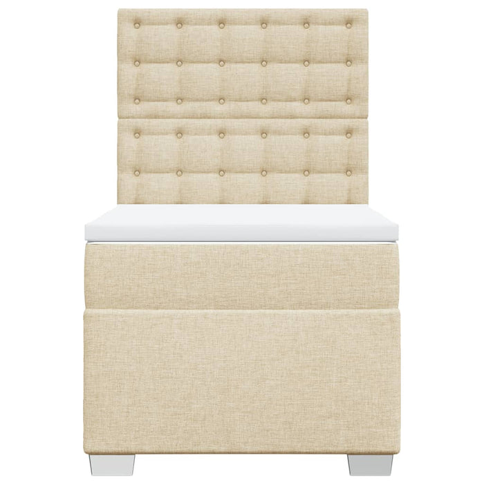 Pat box spring cu saltea, crem, 80x200 cm, textil - WALTI WALTI