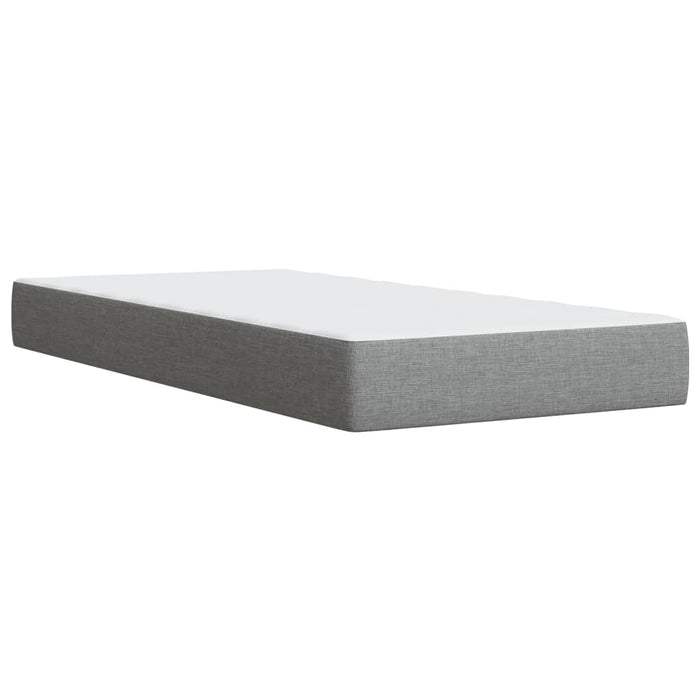 Pat box spring cu saltea, gri deschis, 90x190 cm, textil WALTI