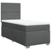 Pat box spring cu saltea, gri închis, 90x190 cm, textil - WALTI WALTI