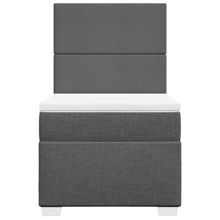 Pat box spring cu saltea, gri închis, 90x190 cm, textil - WALTI WALTI