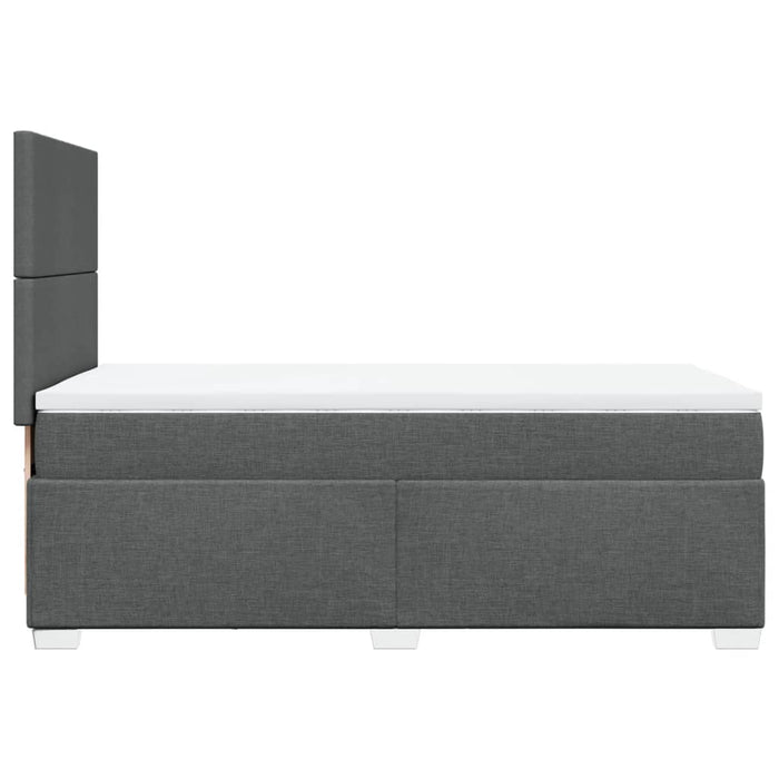 Pat box spring cu saltea, gri închis, 90x190 cm, textil - WALTI WALTI