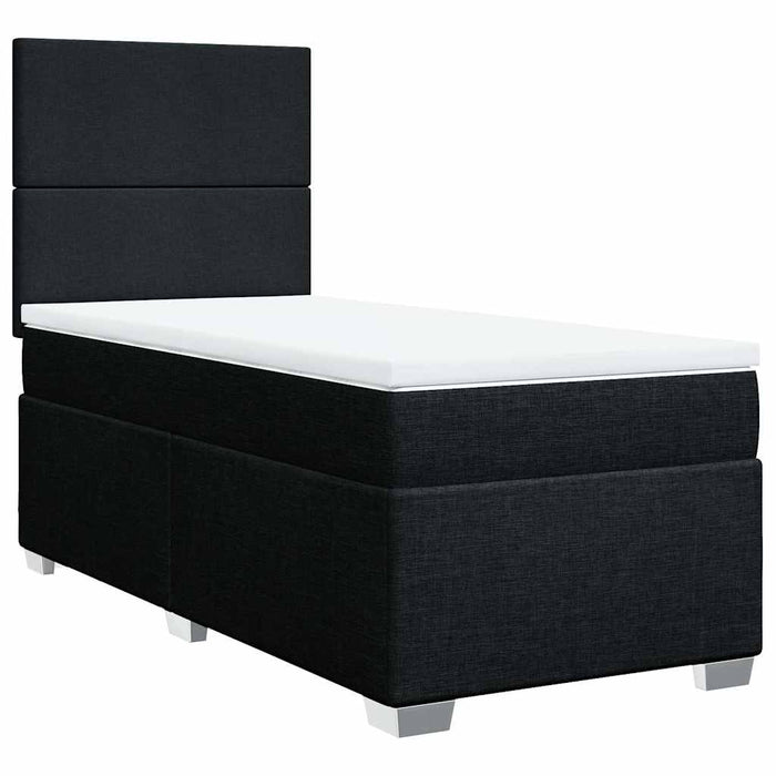 Pat box spring cu saltea, negru, 90x190 cm, textil - WALTI WALTI