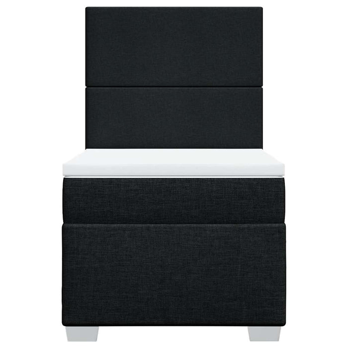 Pat box spring cu saltea, negru, 90x190 cm, textil - WALTI WALTI