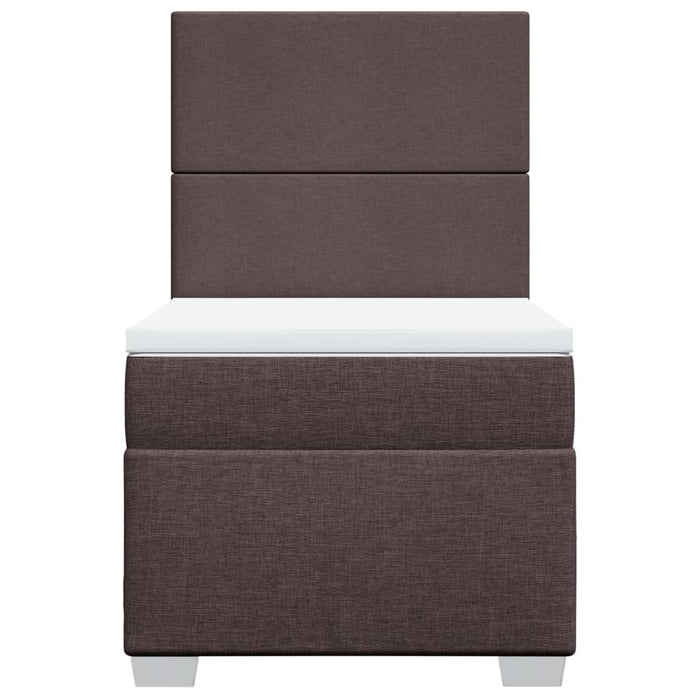 Pat box spring cu saltea, maro închis, 90x190 cm, textil WALTI