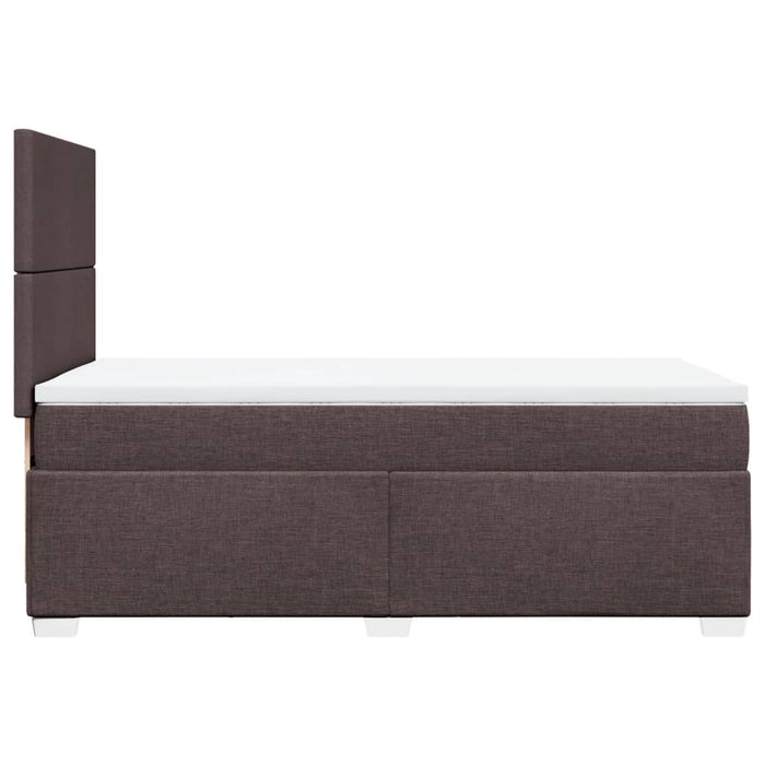Pat box spring cu saltea, maro închis, 90x190 cm, textil WALTI