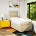 Pat box spring cu saltea, crem, 90x190 cm, textil - WALTI WALTI