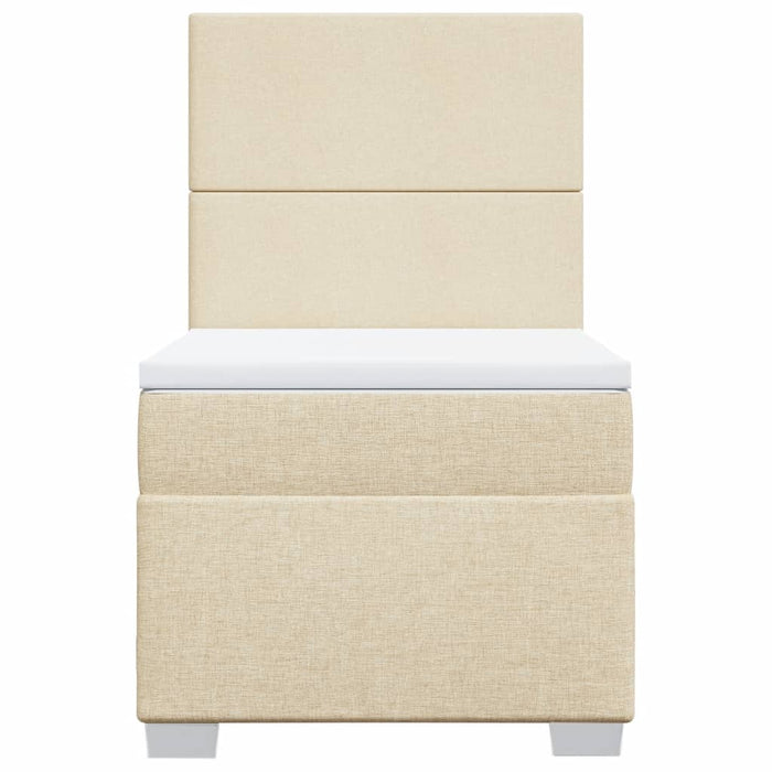 Pat box spring cu saltea, crem, 90x190 cm, textil - WALTI WALTI