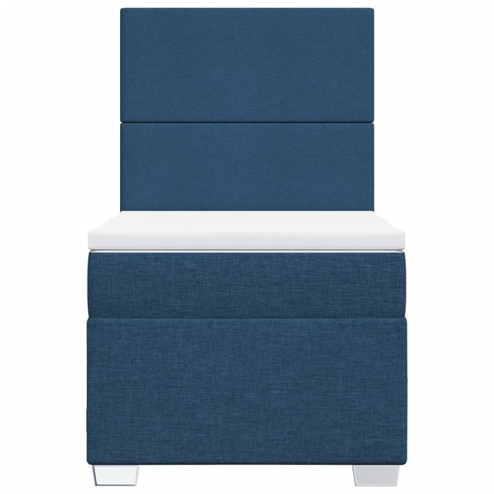 Pat box spring cu saltea, albastru, 90x190 cm, textil - WALTI WALTI
