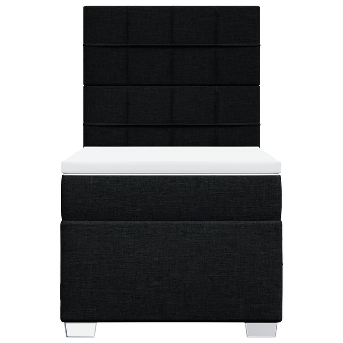 Pat box spring cu saltea, negru, 90x190 cm, textil - WALTI WALTI