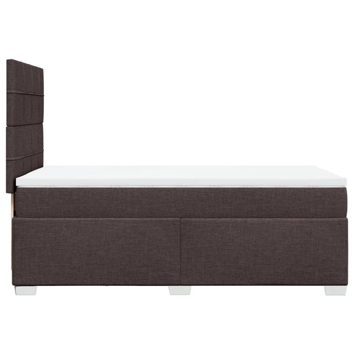 Pat box spring cu saltea, maro închis, 90x190 cm, textil WALTI