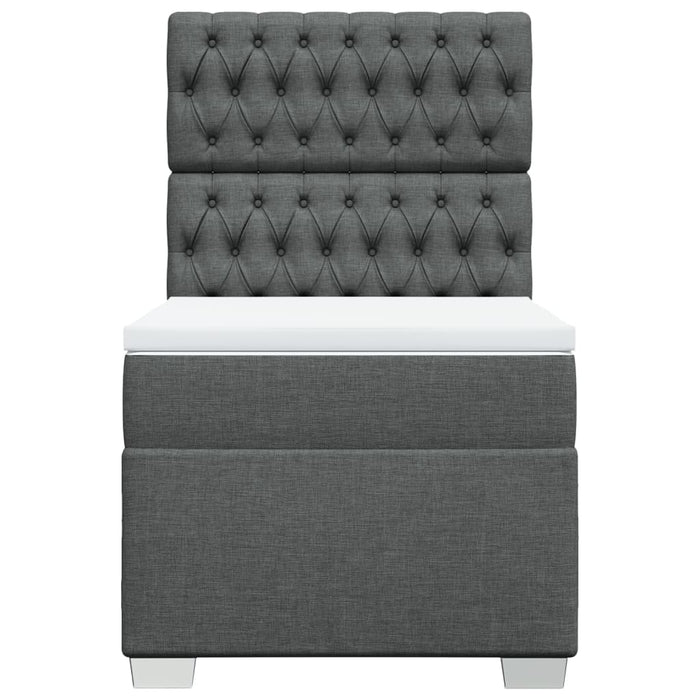 Pat box spring cu saltea, gri închis, 90x190 cm, textil - WALTI WALTI