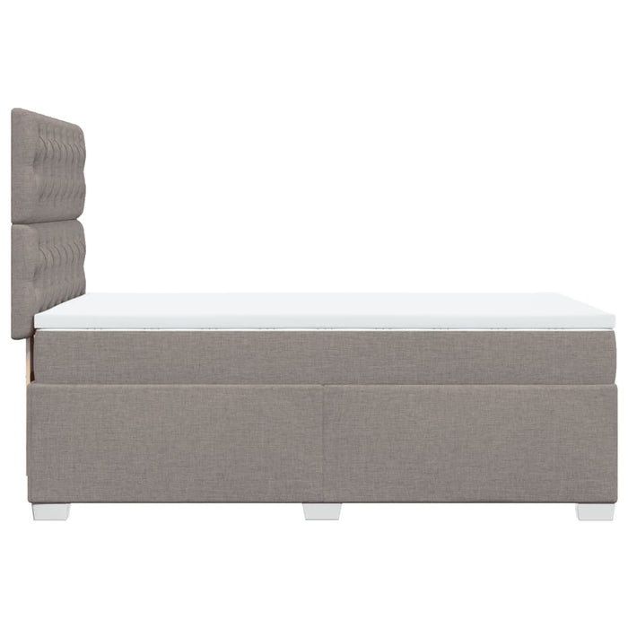 Pat box spring cu saltea, gri taupe, 90x190 cm, textil - WALTI WALTI