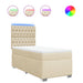 Pat box spring cu saltea, crem, 90x190 cm, textil - WALTI WALTI