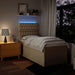 Pat box spring cu saltea, crem, 90x190 cm, textil - WALTI WALTI