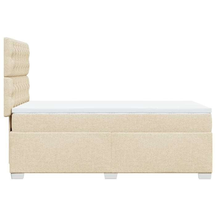 Pat box spring cu saltea, crem, 90x190 cm, textil - WALTI WALTI