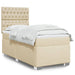 Pat box spring cu saltea, crem, 90x190 cm, textil - WALTI WALTI