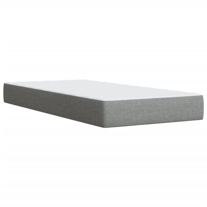 Pat box spring cu saltea, gri deschis, 90x190 cm, textil WALTI