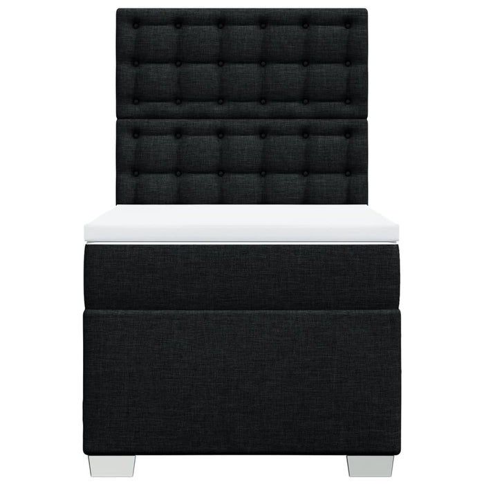 Pat box spring cu saltea, negru, 90x190 cm, textil - WALTI WALTI