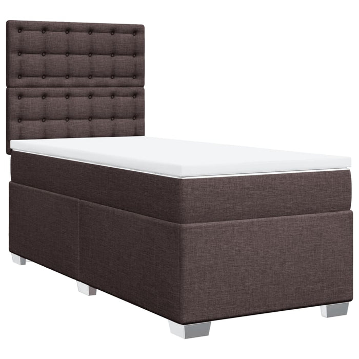 Pat box spring cu saltea, maro închis, 90x190 cm, textil - WALTI WALTI