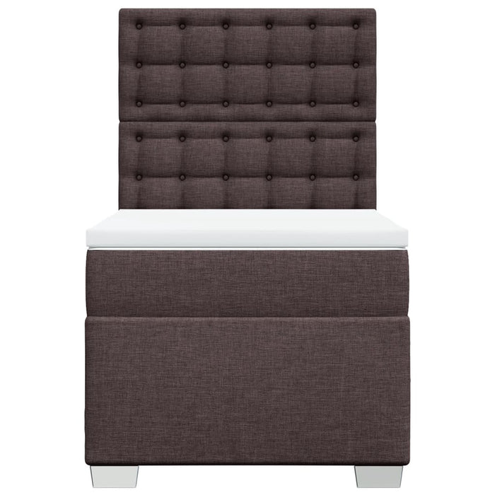 Pat box spring cu saltea, maro închis, 90x190 cm, textil - WALTI WALTI