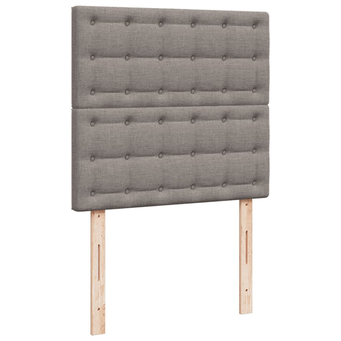 Pat box spring cu saltea, gri taupe, 90x190 cm, textil - WALTI WALTI